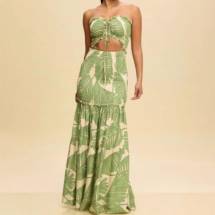 Femme Cut-Out Strapless Maxikjole Stilla