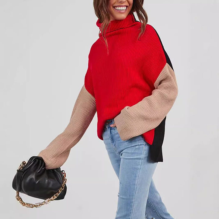 Damer moderigtigt højhalset sweater i elegant rib design Stilla