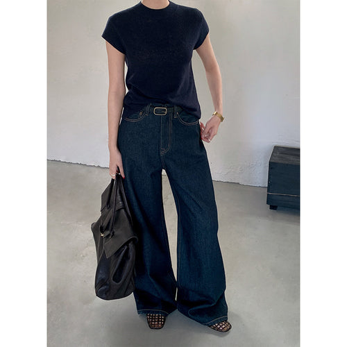 Damer brede højtaljede jeans i klassisk skæring Stilla