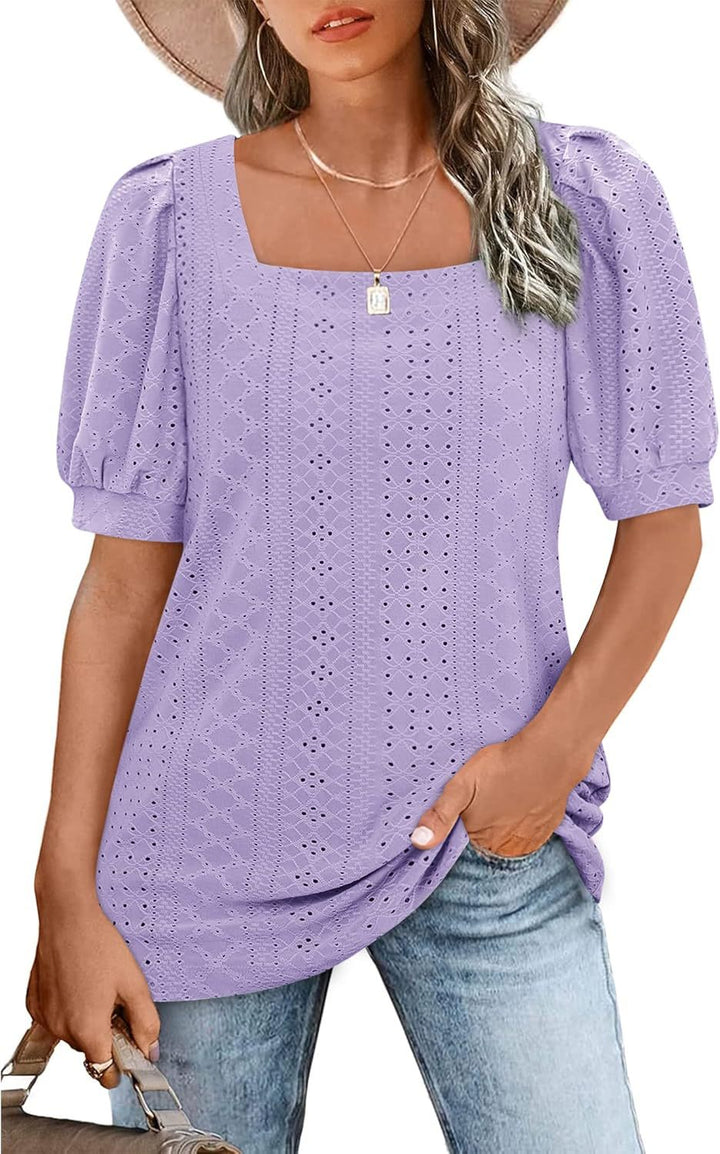 Dame Elegant Puffærmer Bluse Stilla