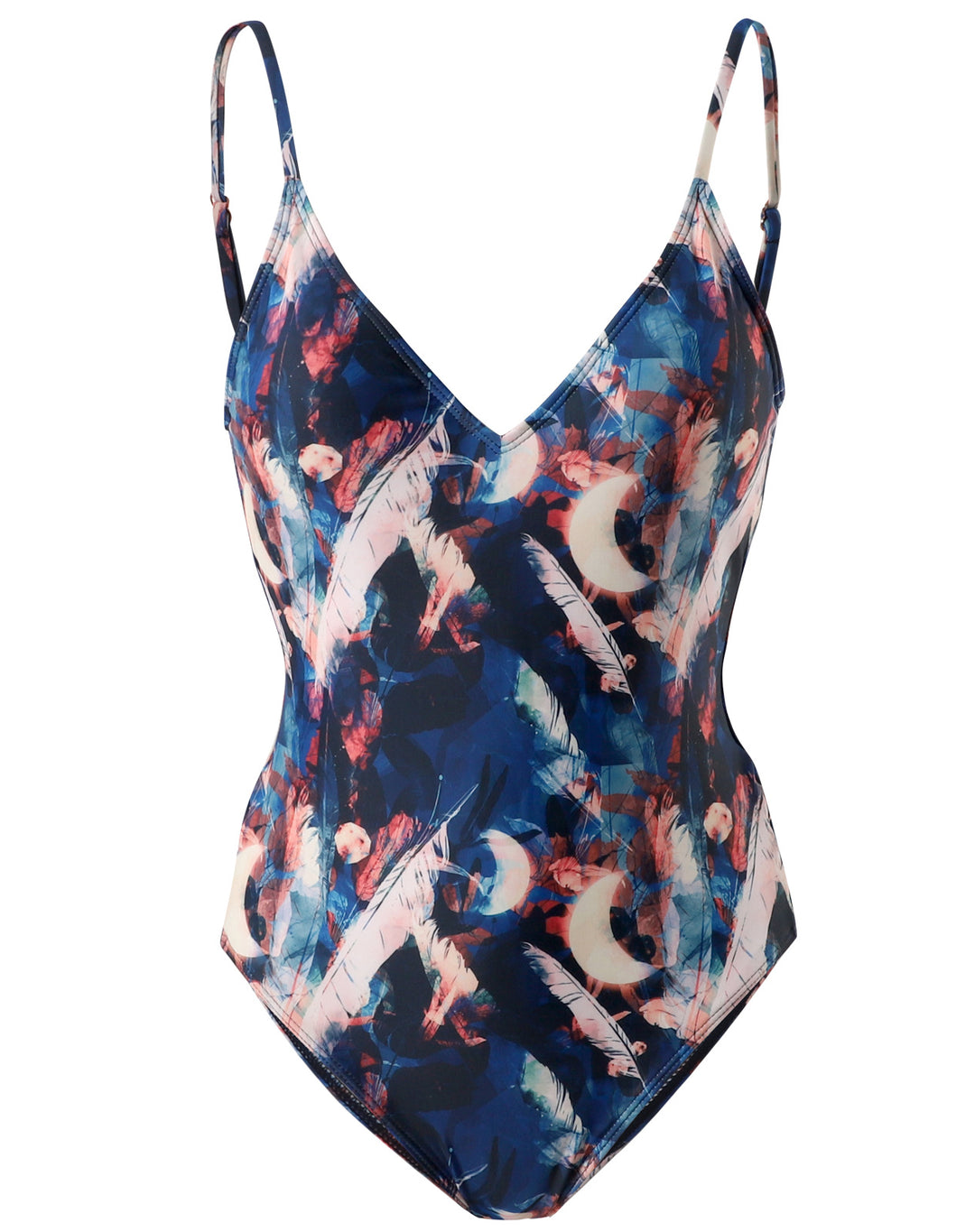 Dame one-piece badesuit med floral kunstdesign Skovae
