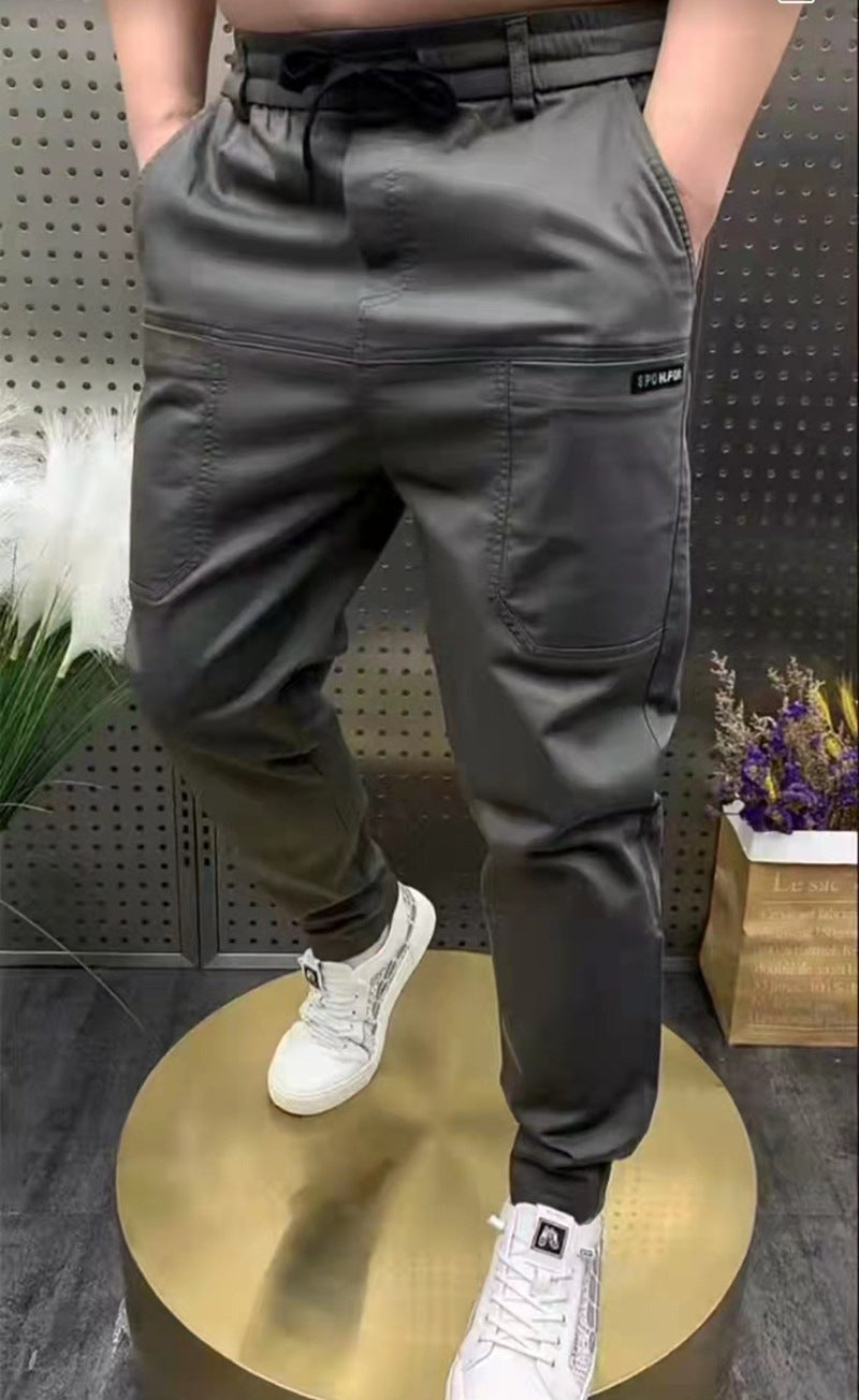 Herren nan sporty Cargojoggerbukser med elastisk talje, snøre og konisk benafslutning Skovae