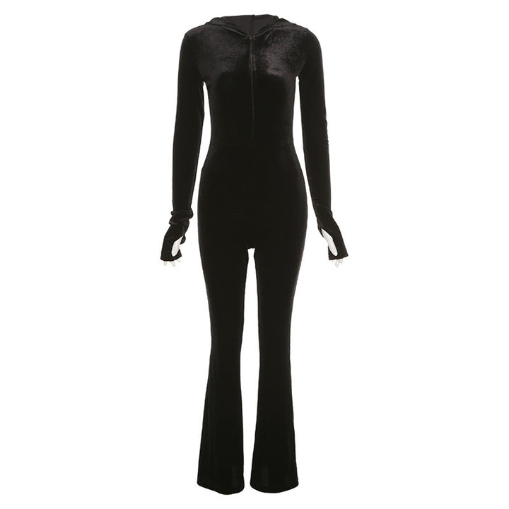 Dame elegant Jumpsuit med hætte og usædvanlig snit Stilla
