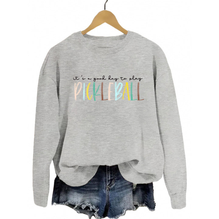 Kvinders afslappet sweatshirt med farverig pickleball print Skovae