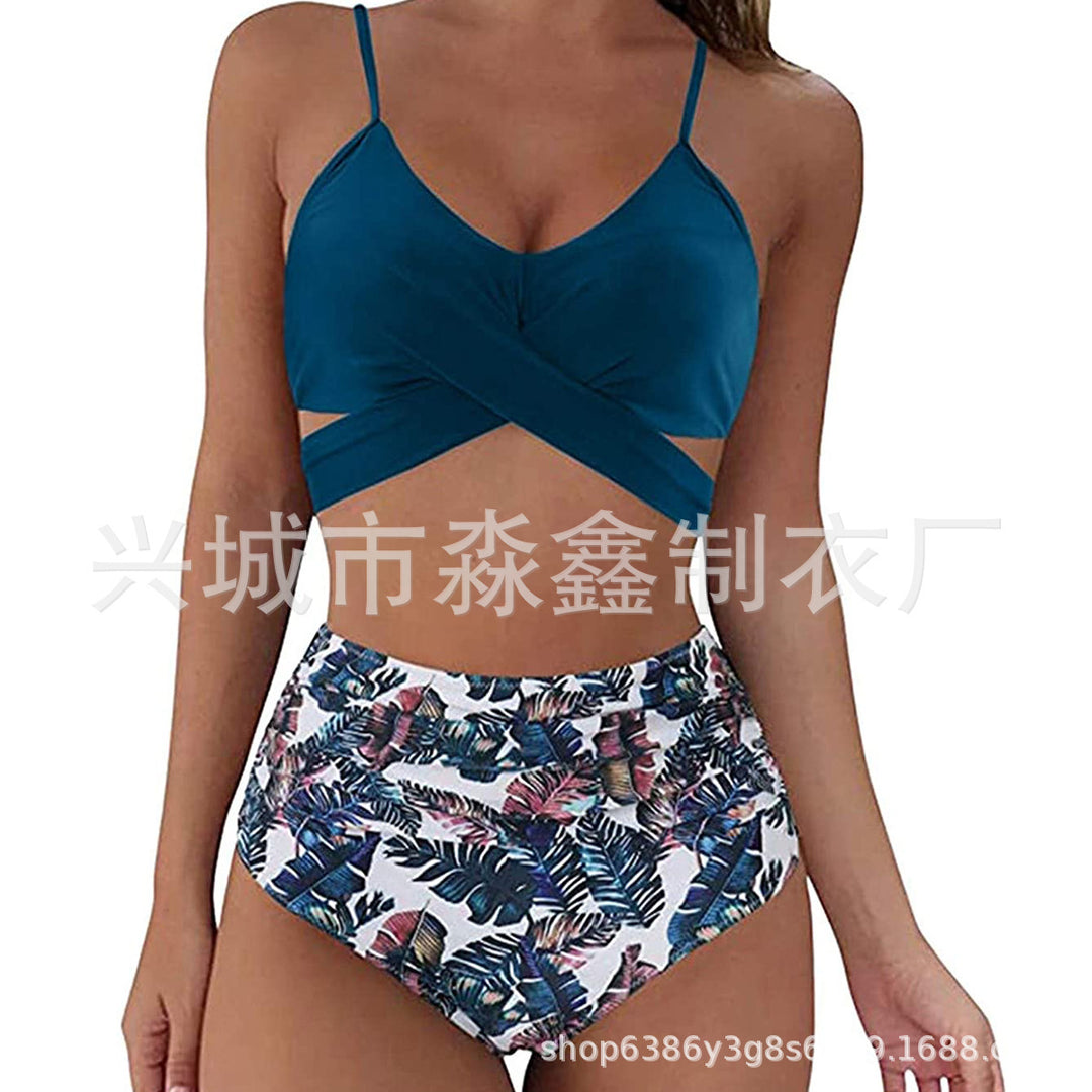 Dame Crop-Top bikini sæt med flettet design Skovae
