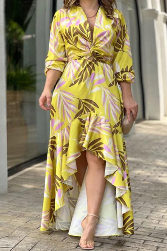 Dame Maxikjole med en elegant drapering Stilla