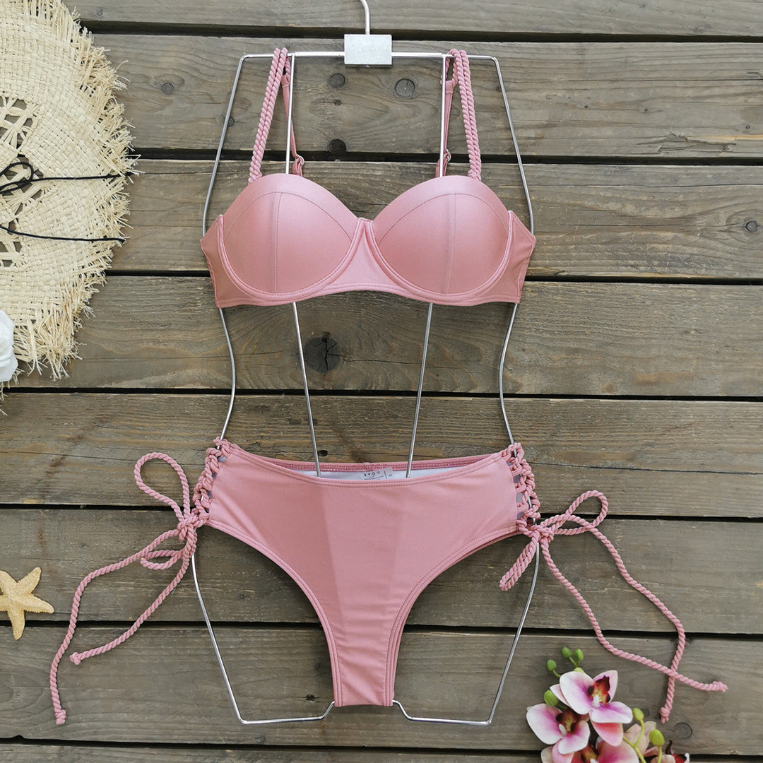 Damer Bikini-sæt med justerbare stropper og sidelommer detaljer Stilla