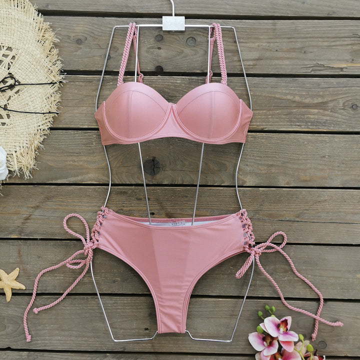 Damer Bikini-sæt med justerbare stropper og sidelommer detaljer Stilla