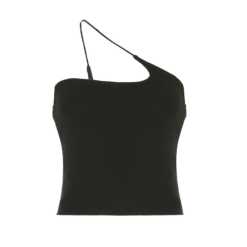 Damer Elegant One-Shoulder Top lavet af elastisk stof Skovae