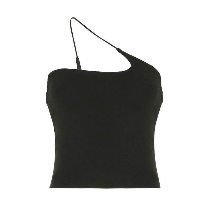 Damer Elegant One-Shoulder Top lavet af elastisk stof Skovae