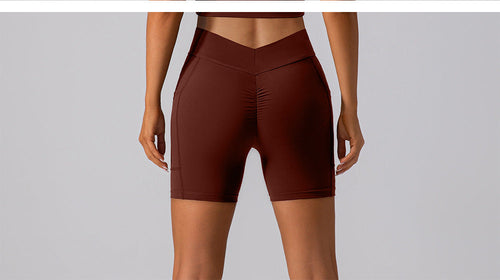 Stilla | Waist Hip Lift Fitness Shorts Dobbelt Sidet Børstet Yoga Bukser Til Kvinder, Slim Fit Sports Bukser