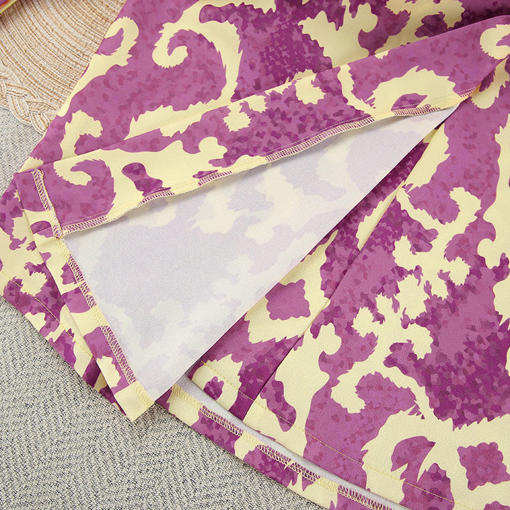 Dame Kimono-Shorts Sæt i luksuriøs Satin med blomsterdesign Stilla