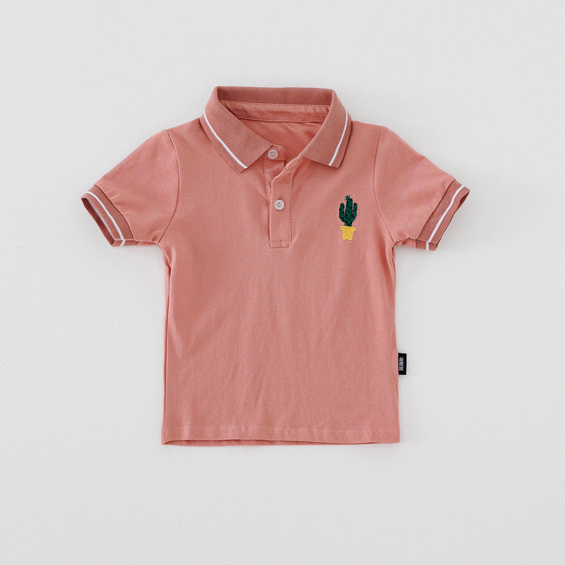 Drenge Polo-Shirt med Kaktus- Broderi Stilla
