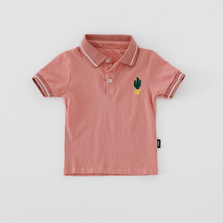 Drenge Polo-Shirt med Kaktus- Broderi Stilla