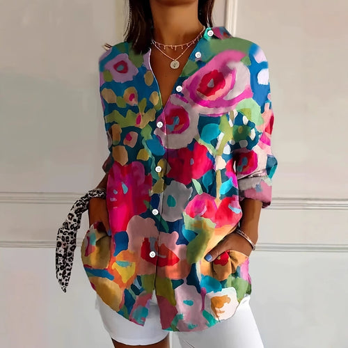 Feminin Oversized Blomsterprint Bluse Stilla