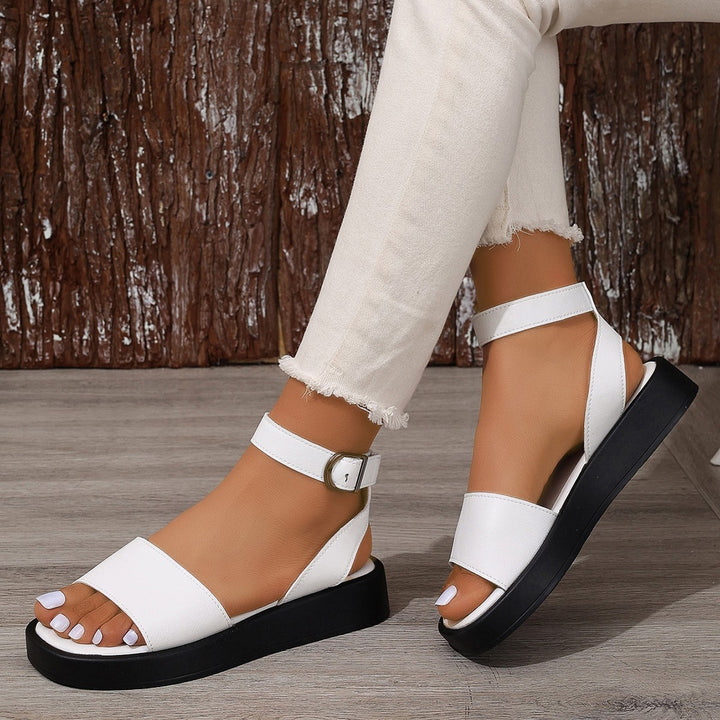 Dame platform sandaler med justerbar rem og skridsikker sål Stilla
