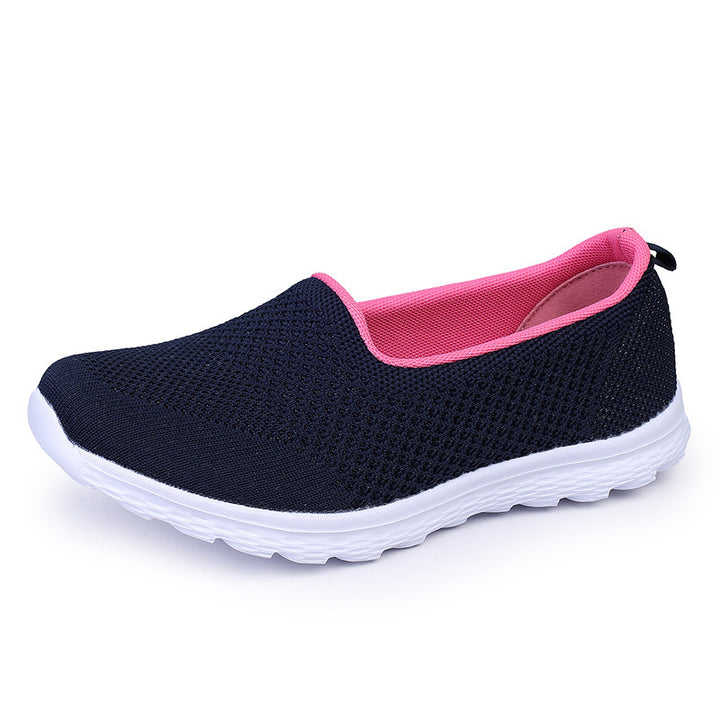 Damer nan lettere strikket slip-on sneakers med glimmertråde, elastisk indgang og fleksibel let sål Skovae