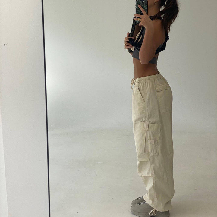 Dame komfortable cargo-bukser med elastisk talje og praktiske lommer Stilla
