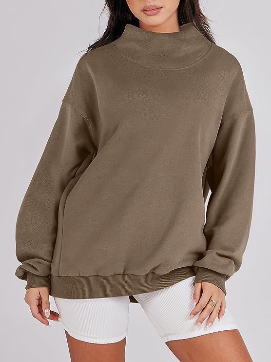 Damer afslappet oversized sweater lavet af blød bomuldsblanding med ribstrik-design Stilla