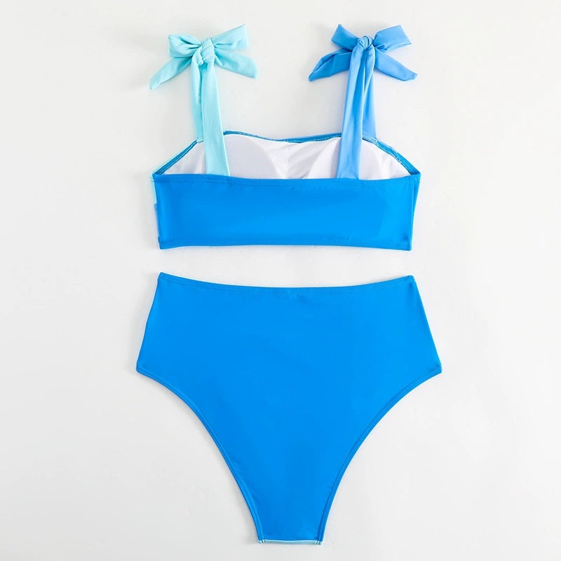 Dame farveblok højtaljede bikini-sæt Stilla