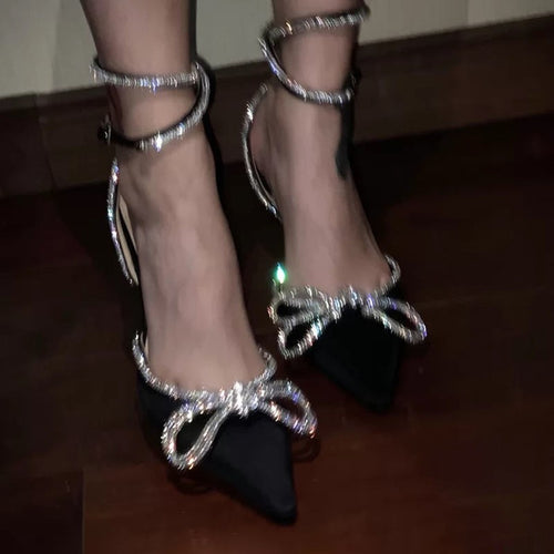 Dame elegante højhælede sandaler med funklende smykke-detail Stilla