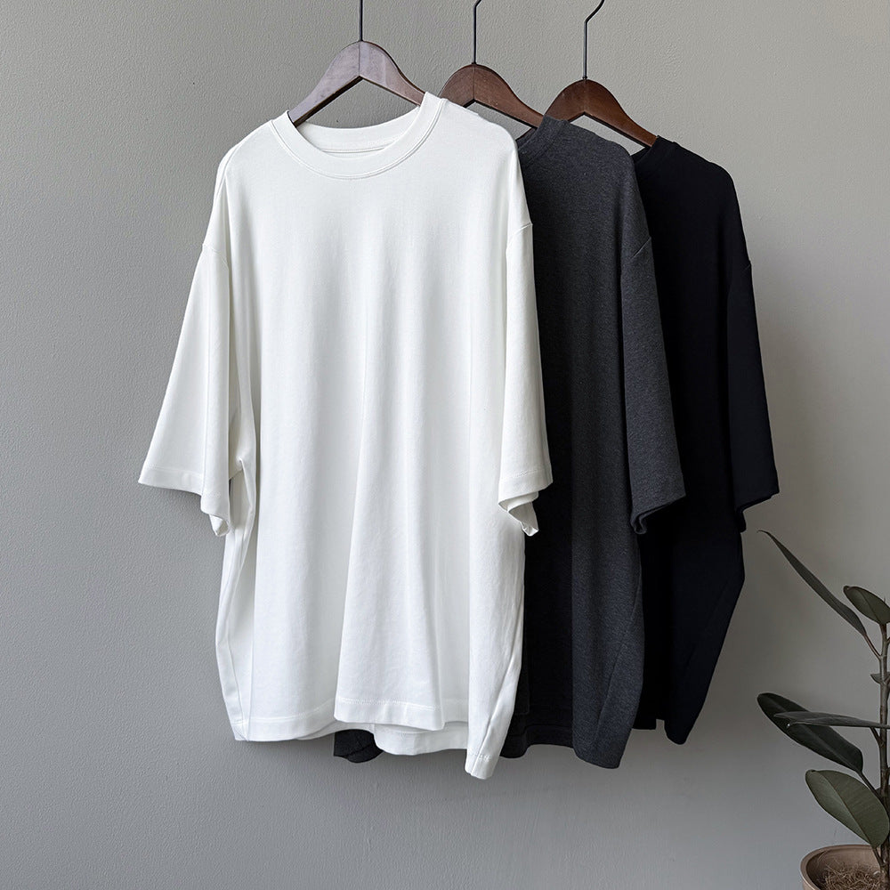 Dame løst oversized T-shirt i kvalitets bomuld med brede ærmer Stilla