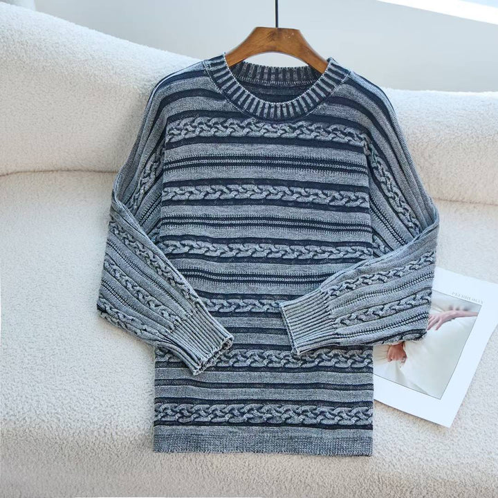 Damens strikket sweater med struktureret kabeldesign og moderne snit Stilla