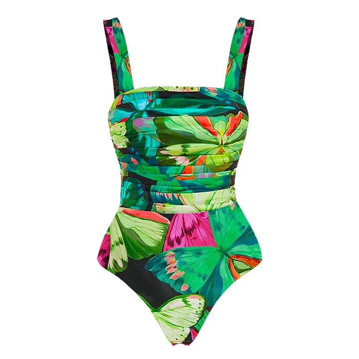 Dame Floral Print Enteil Badeanzug Skovae