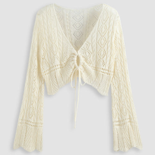 Femme Cropped Spids-Cardigan Stilla