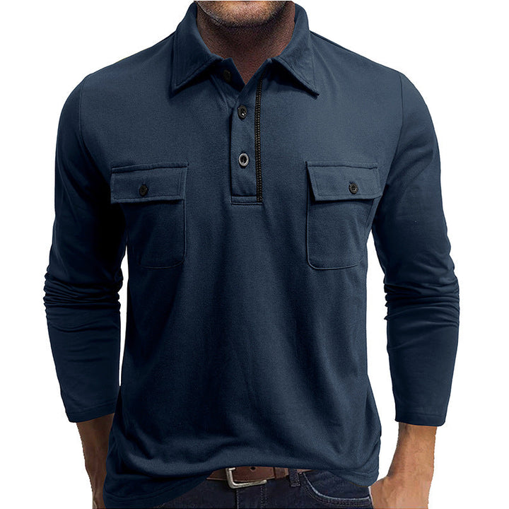 Stilla | Poloshirts bomuldsblanding Regular fit Lange ærmer Klaplommer