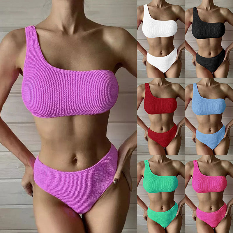 Dame Ensidig Bikini med højskåret snit Skovae