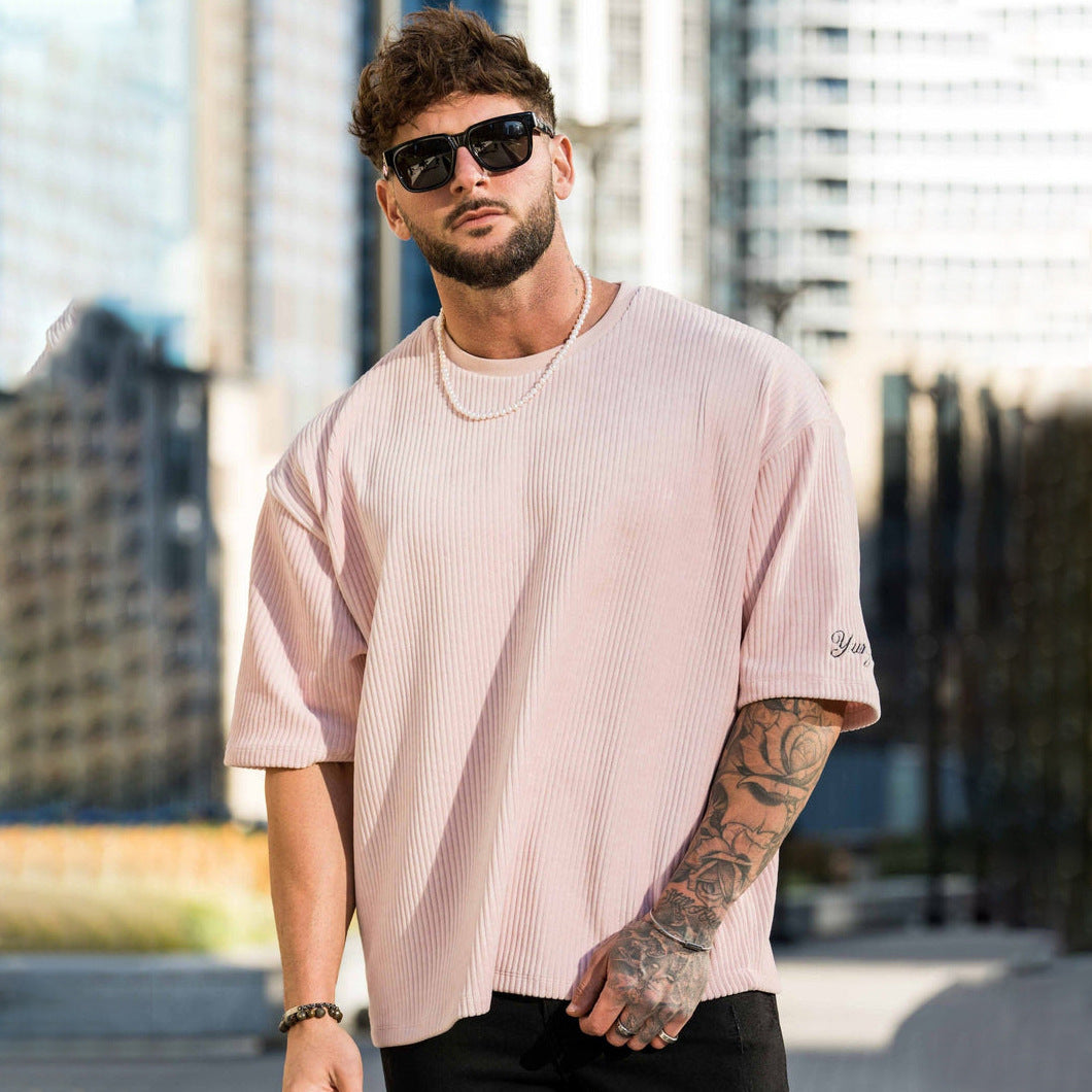 Herrer bomulds T-shirt med struktureret design og afslappet pasform Stilla