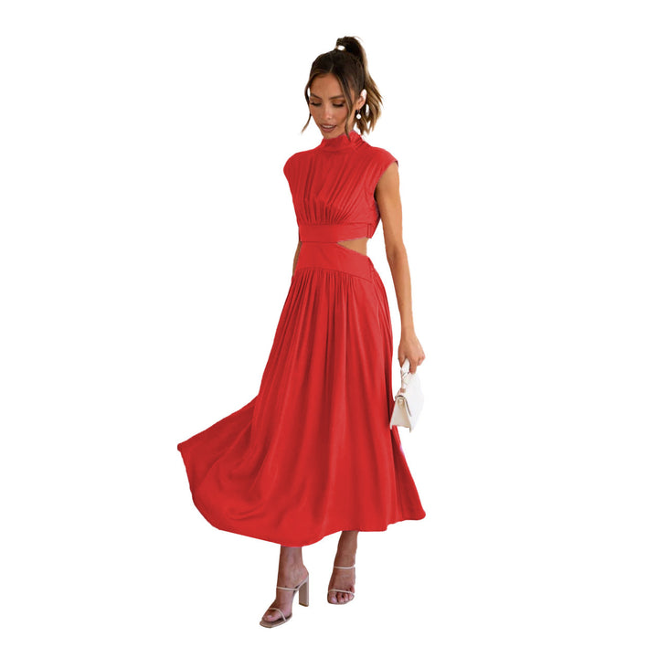 Dame maxikjole med elegant cut-out og plisserede detaljer Stilla
