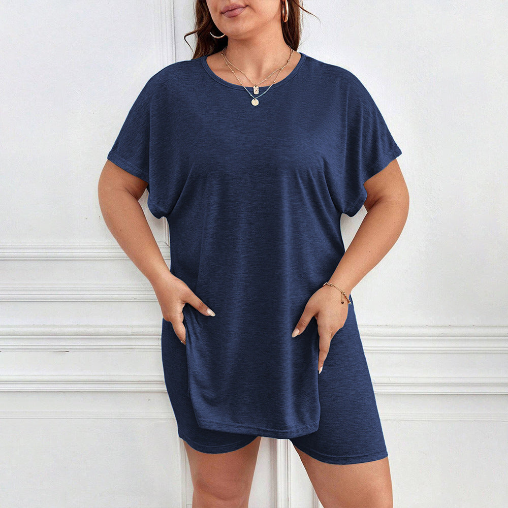 Dame behagelig Lounge-sæt med T-shirt og shorts Skovae