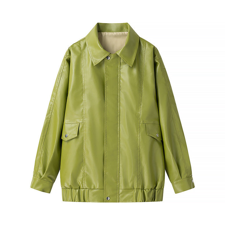Damer Casual Faux Læderjakke med Praktiske Lommer og Moderne Design Stilla
