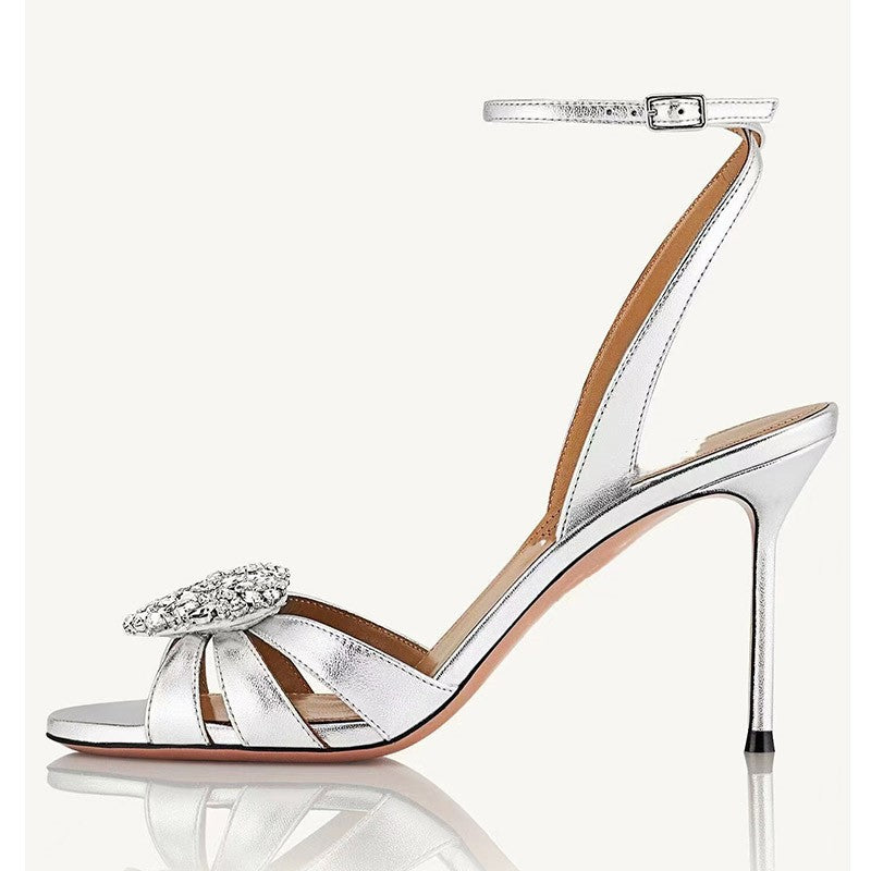Femme Strappy Højhælede Sandaler med Strass-Accent Stilla