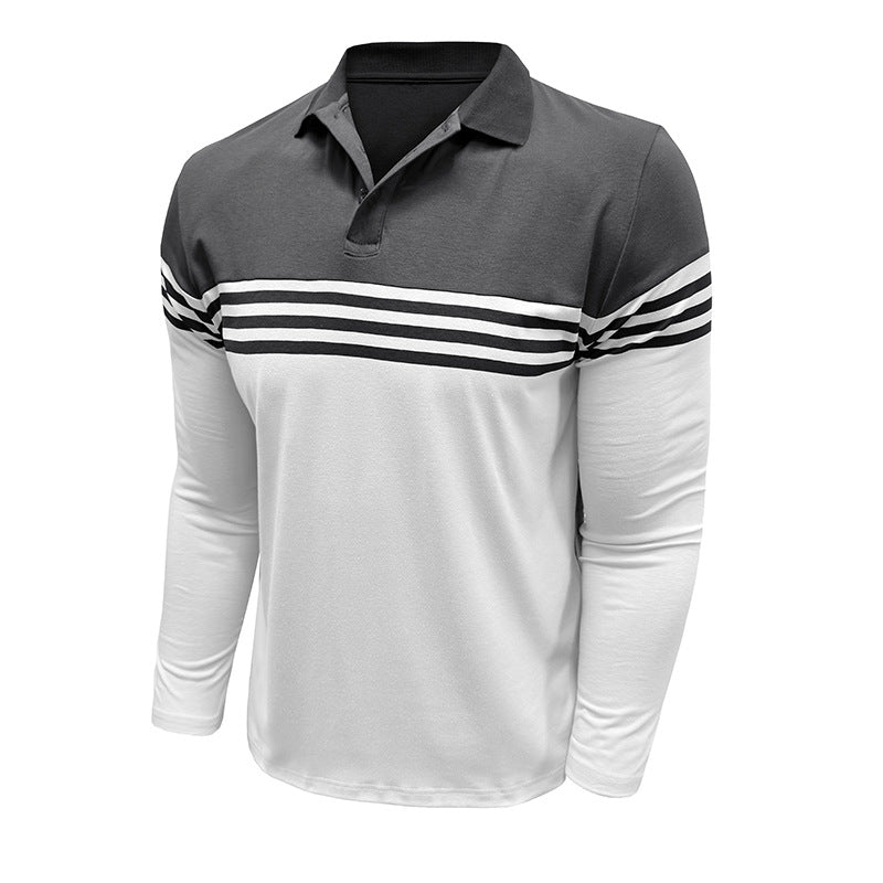 Herrer Poloshirt med moderigtigt stribemix og kvalitetsbomuldsstof Stilla