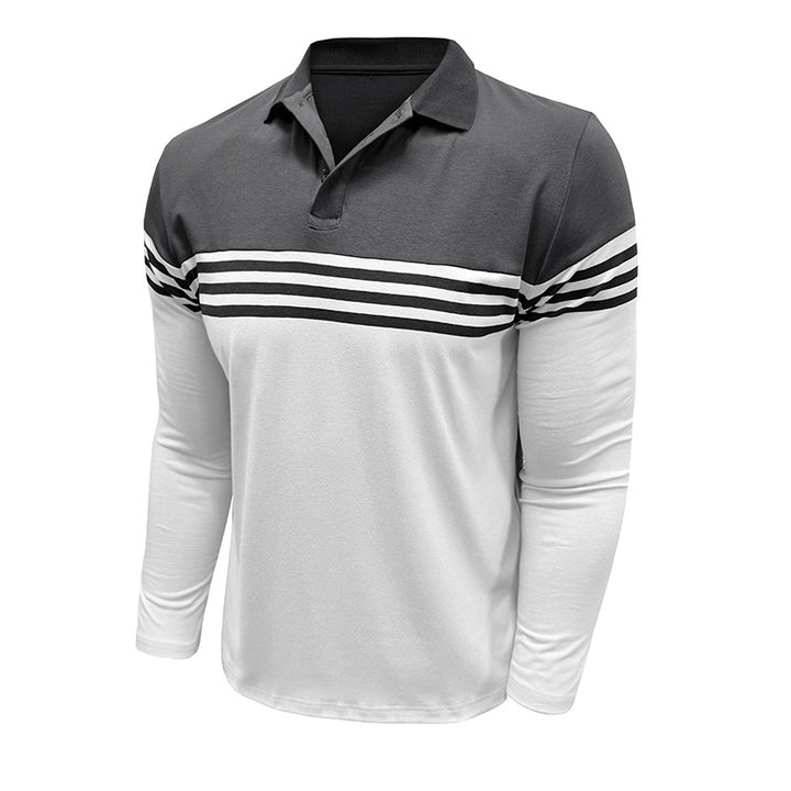 Herrer Poloshirt med moderigtigt stribemix og kvalitetsbomuldsstof Stilla