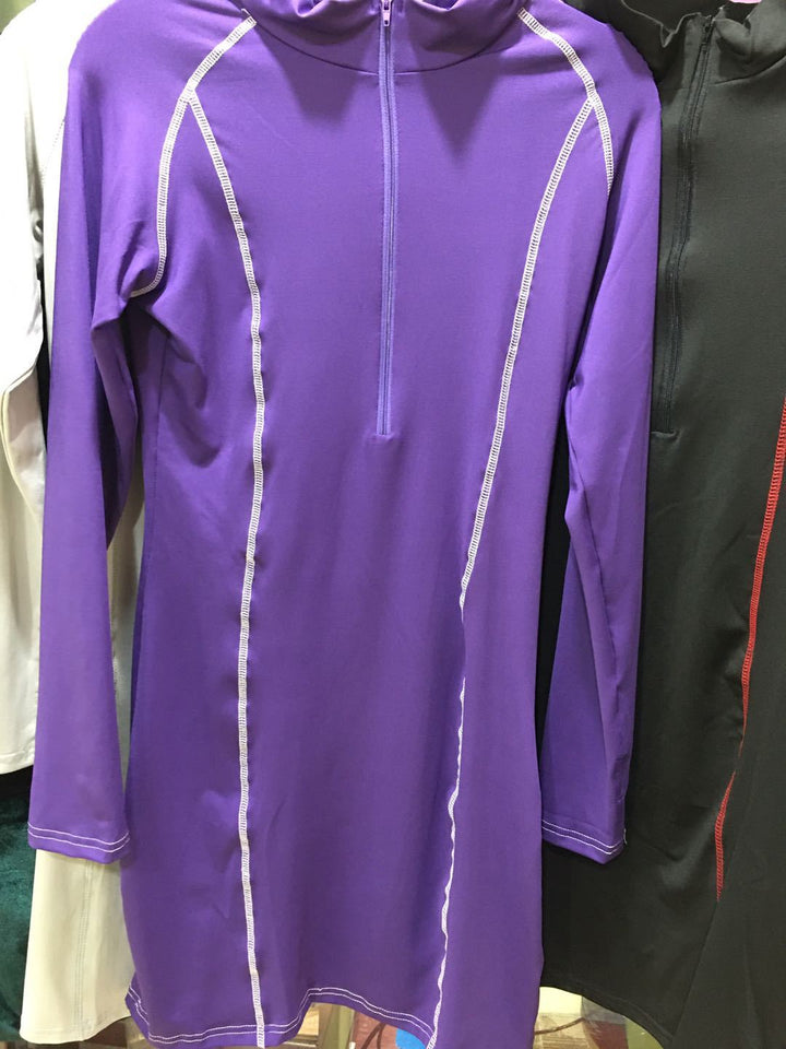 Dame Langærmet Lynlås Bodycon Kjole Stilla