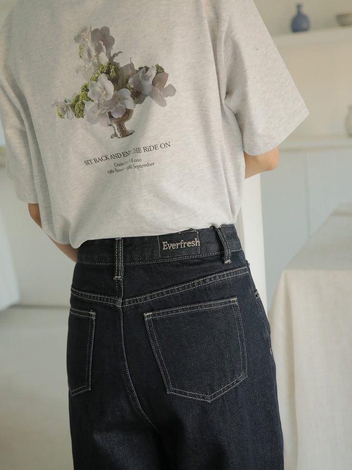 Dame brede High-Waist jeans i afslappet snit med komfortabelt bærekomfort Stilla