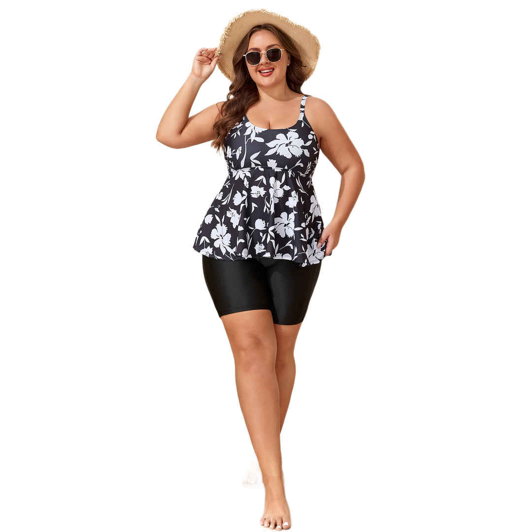 Dame Peplum Tankini med høj talje Skovae