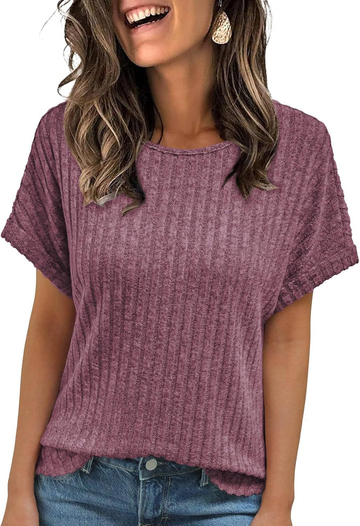 Dame ribstrik top Stilla