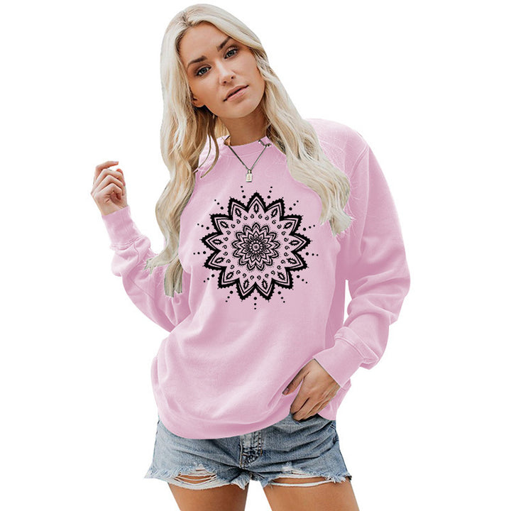 Kvinders sweatshirt med kreativt mandala design og afslappet snit Stilla