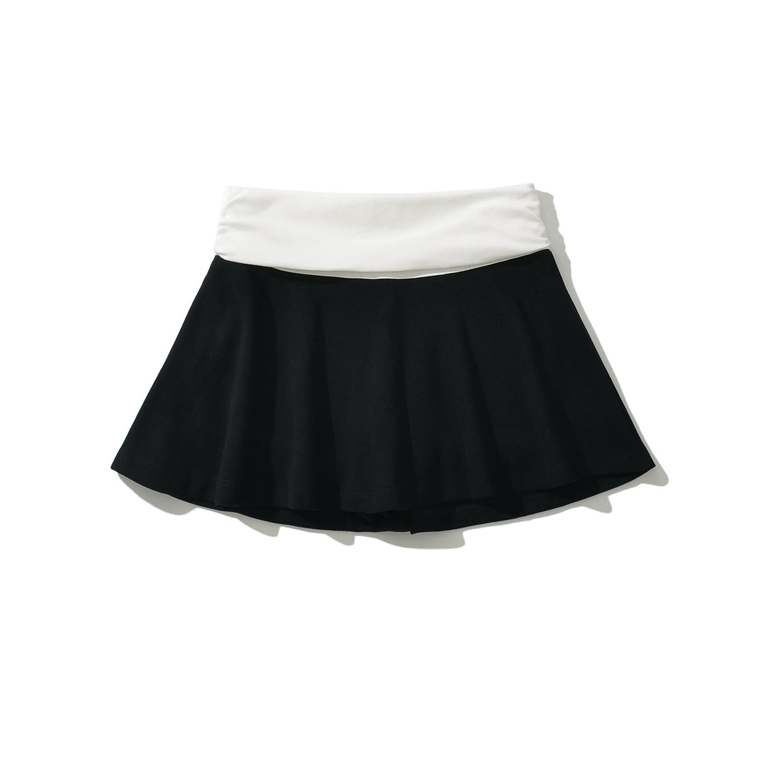 Dame plisseret nederdel med elastisk taljebånd og svajende design Stilla