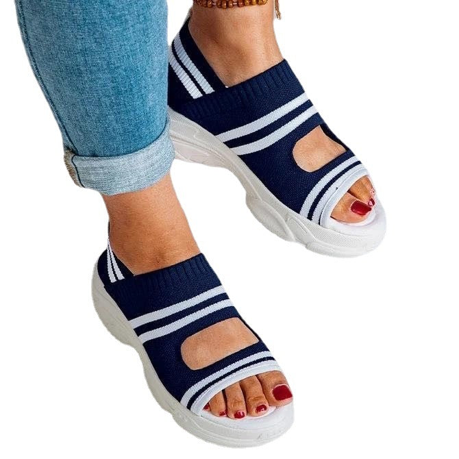 Dame Komfortable Sport-Sandaler med åndbar strik-overflade Stilla