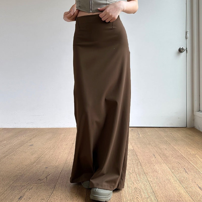 Dame Elegante Midi-nederdel med sideslids og elastisk talje Skovae