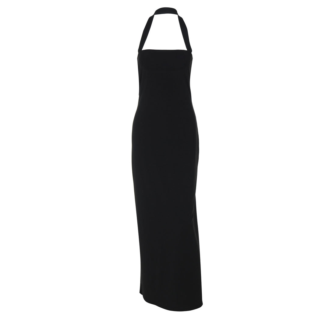 Damer Elegant Maxikjole med Halterneck og tætsiddende snit Skovae