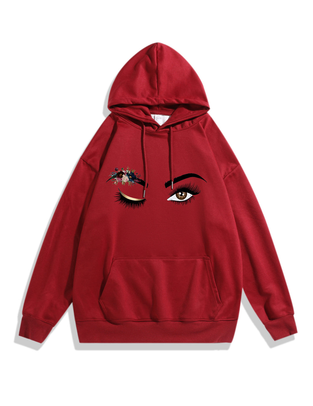 Dame Hoodie med Kreativt Øje Motiv Skovae