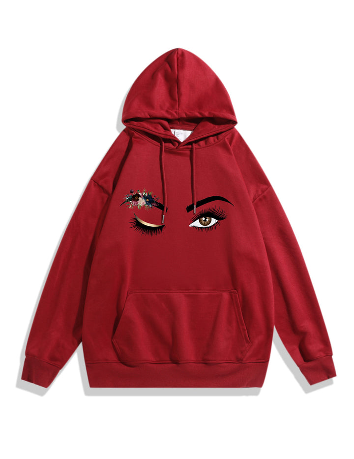 Dame Hoodie med Kreativt Øje Motiv Skovae