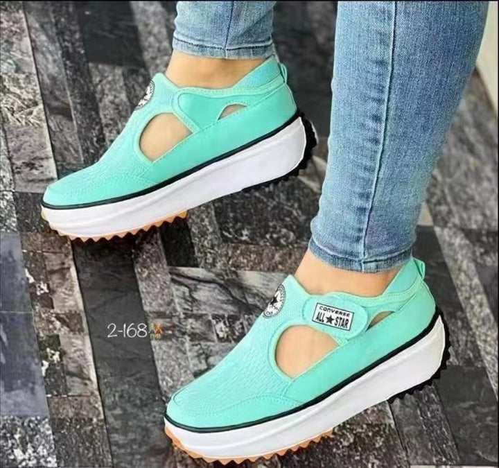 Dame trendy Slip-On sneakers med skridsikker sål og åndbar mesh-overflade Stilla